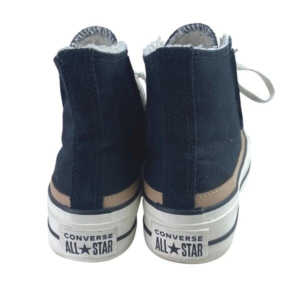 Converse Chuck Taylor All Star Raw Edge Black Platform High Top Sneakers Sz 5.5 - Picture 3 of 7